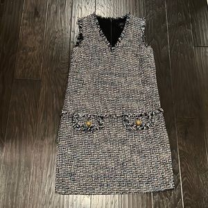 New, never worn tweed multicolor shift dress. J Crew, size 0.